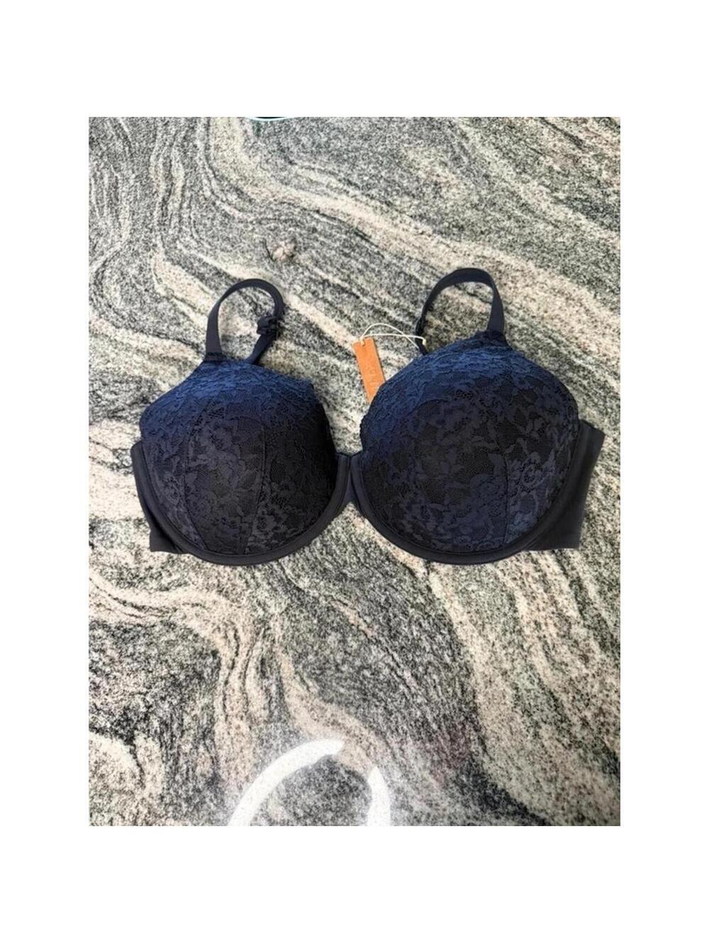 SKIMS Fits Everybody Lace T-Shirt Bra Onyx 32DDDD (34DDD) NWT